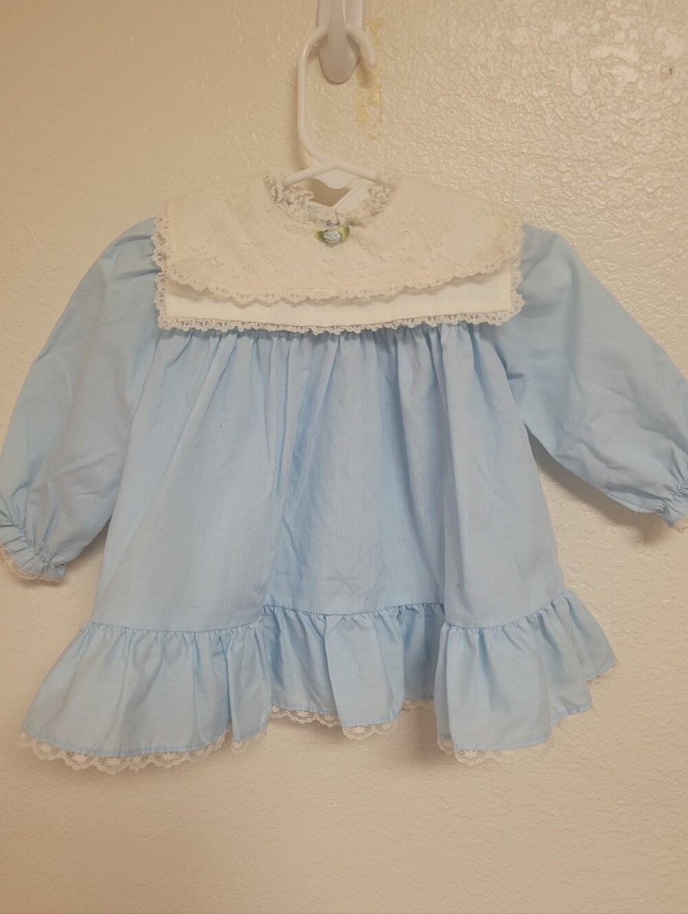 Vintage Nana's Pet Blue Dress with White Bib Collar